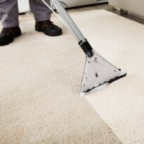 Close-up Of A Person Cleaning Carpet With Vacuum Cleaner